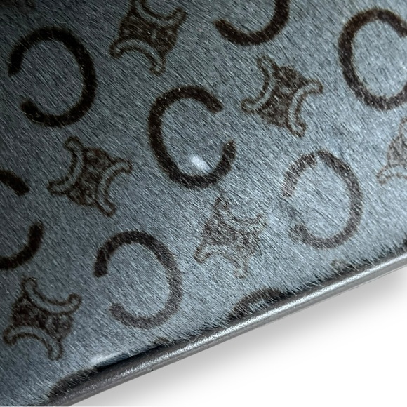 CELINE VTG Madem C Grey Pony Hair Short Handle Bag - Picture 14 of 16